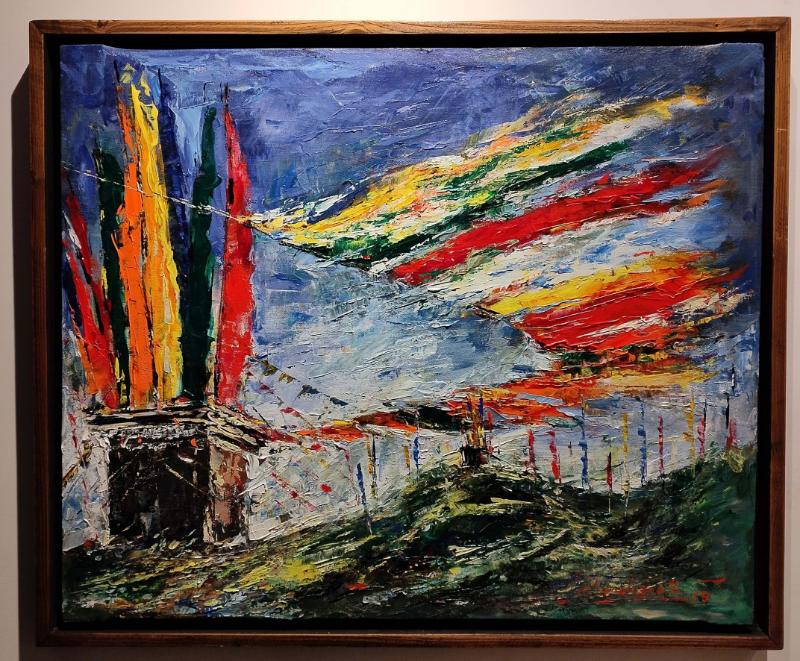 14. Holy Himalaya 25X 30 Inch Acrylic With Spetula On Canvas