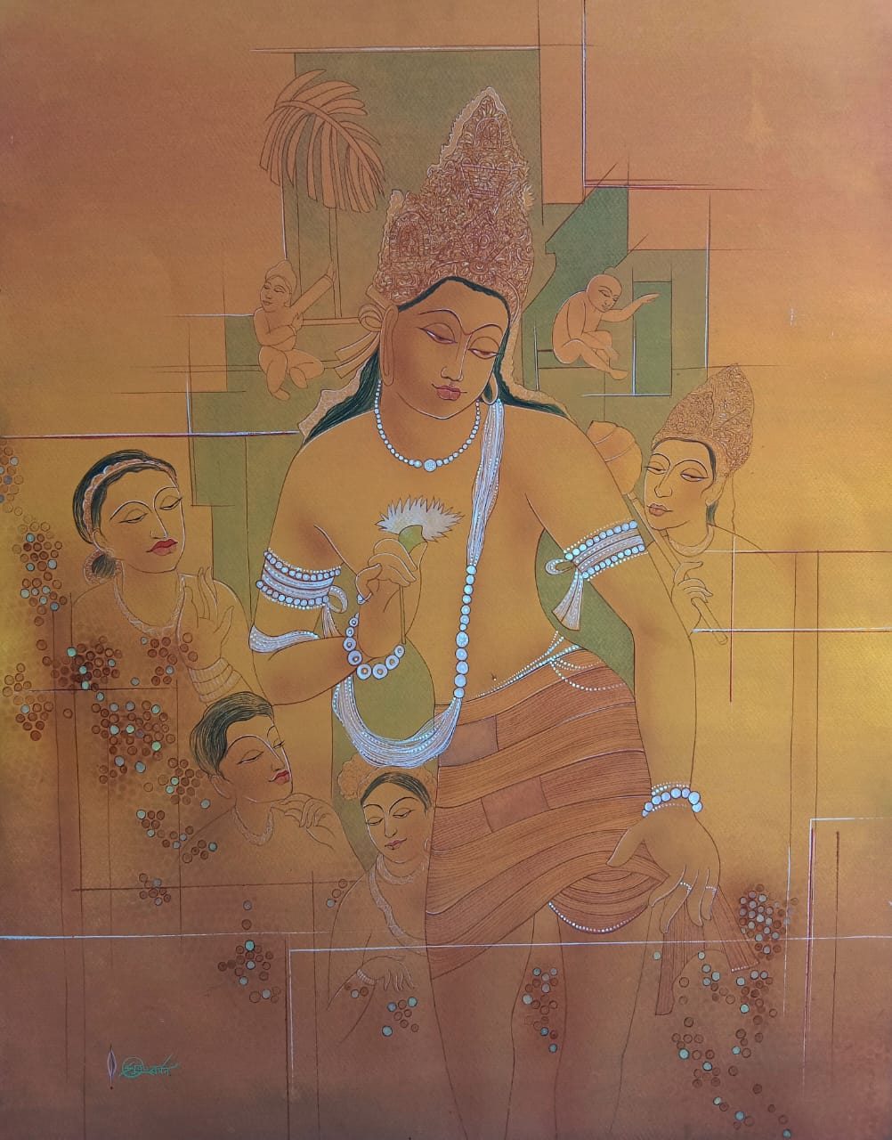 bodhisattva padmapani.Wash on paper