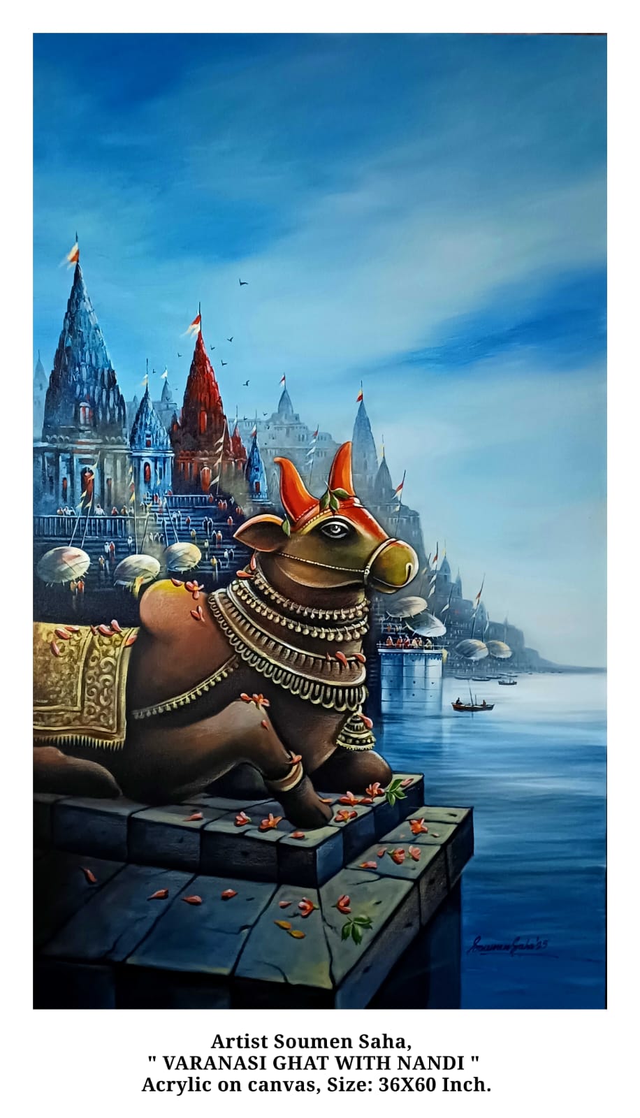 Varanasi Ghat With Nandi 2