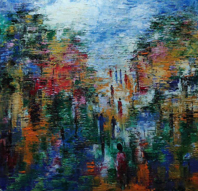 8. Darjeeling My Muse 36X 36 Inch Acrylic With Spetula 1
